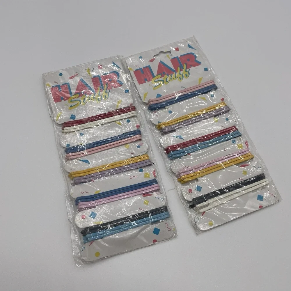 Vtg 90s Colorful Hair Bobby Pins 2 Packs‎ + 80's Style Hair Retro